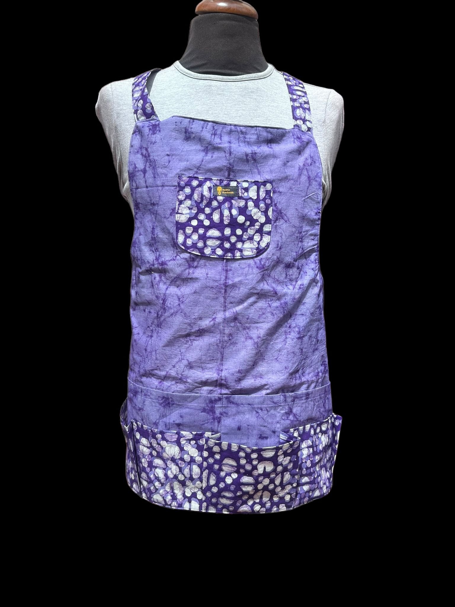Awama Handmade: Gift-worthy Apron - Free Size, African Print Cotton, Multi-Pocket - Awama Handmade