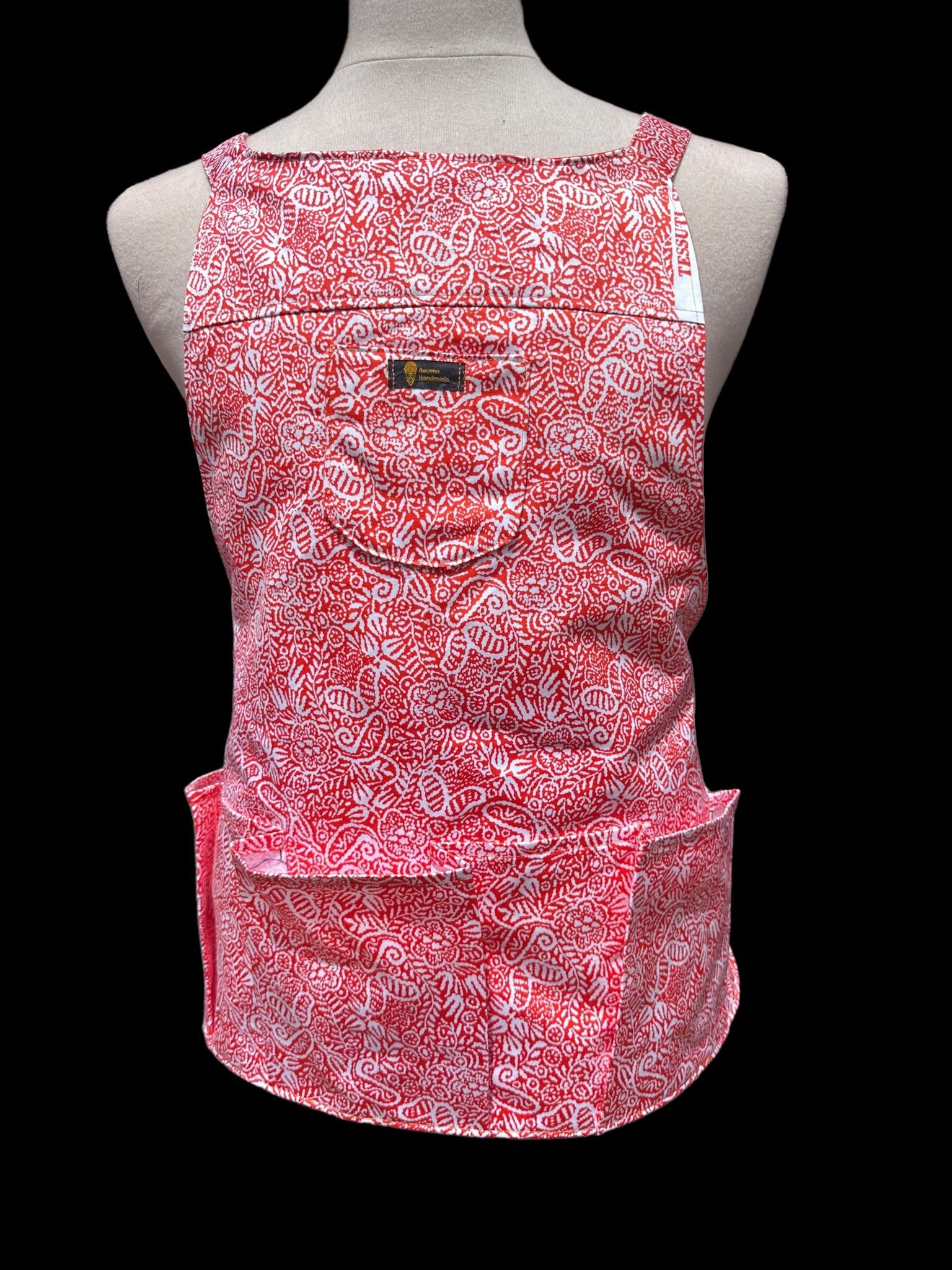 Awama Handmade: Unique Apron Design - Free Size, African Wax Print, Comfortable Cotton