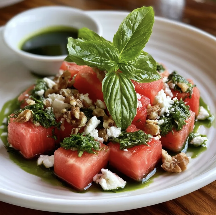 For Pros: 8oz Watermelon, Feta, Walnut and Basil Vinaigrette