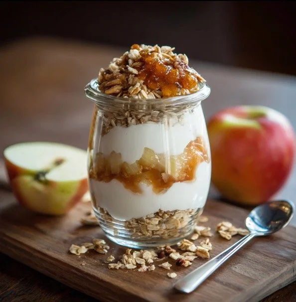 For Pros: Parfait with Greek Yogurt, Homemade Muesli, Apple Puree
