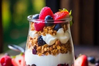 Pro: Parfait with Homemade Fall Granola and Berries