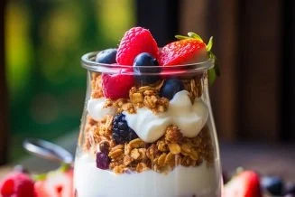 Parfait with Homemade Fall Granola and Berries