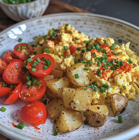 For Students: Scrambled Eggs with Roasted Veggies & Potatoes