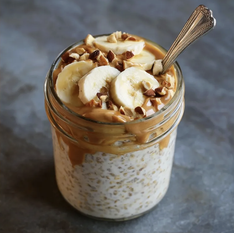 Overnight Oats with Banana and Peanut Butter