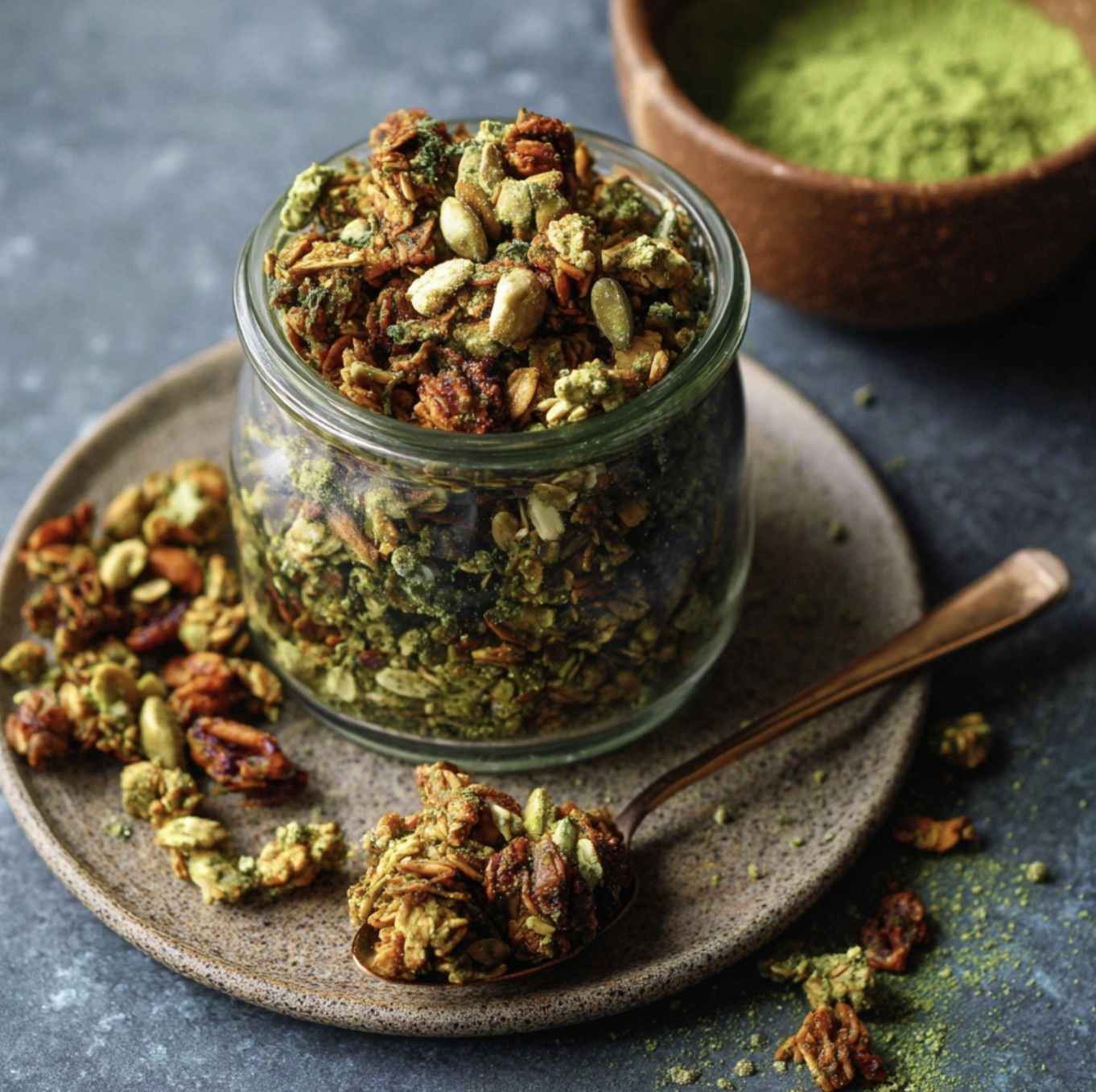 For Pros: Matcha Tahini Granola