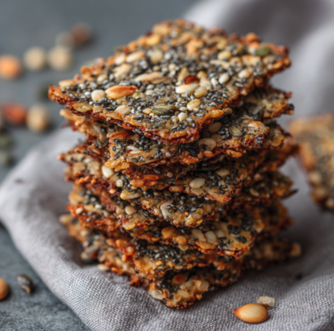 5 oz Pack of Homemade GF High Protein Seed crackers