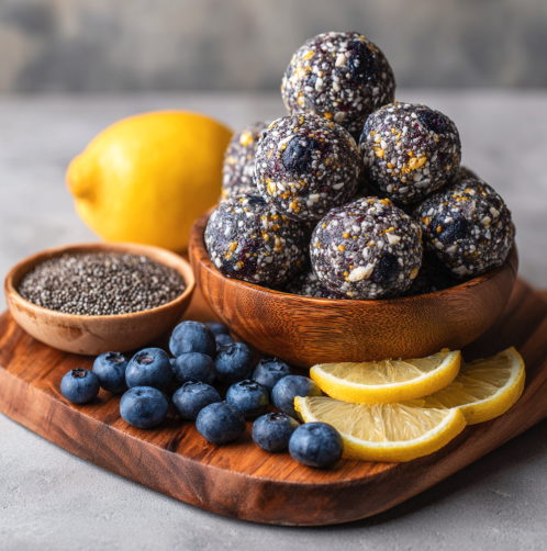 For Pros: Pack of 6 Blueberry Lemon Poppy Seed Energy Bites