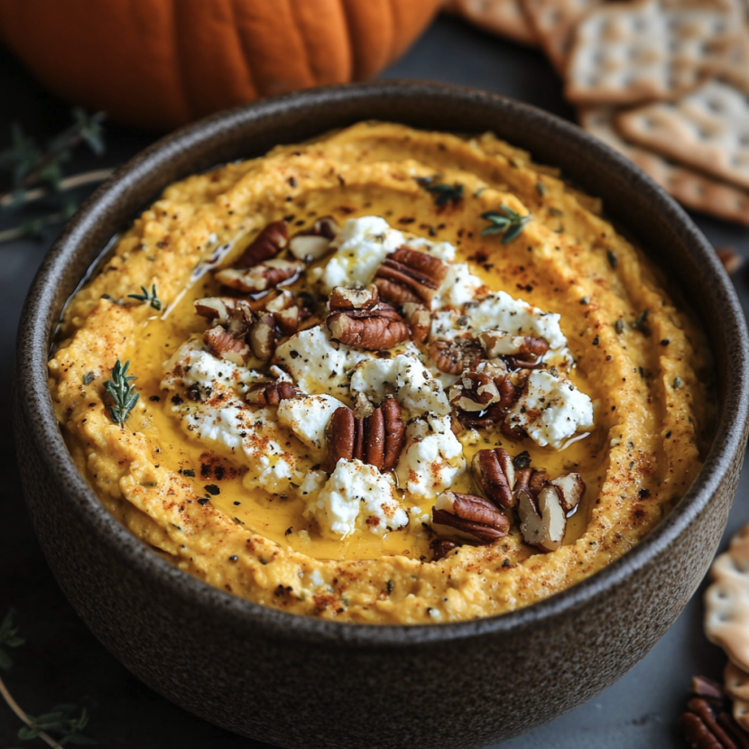 For Students: Whipped Pumpkin Feta Dip with Pecan / Thyme with GF Crackers