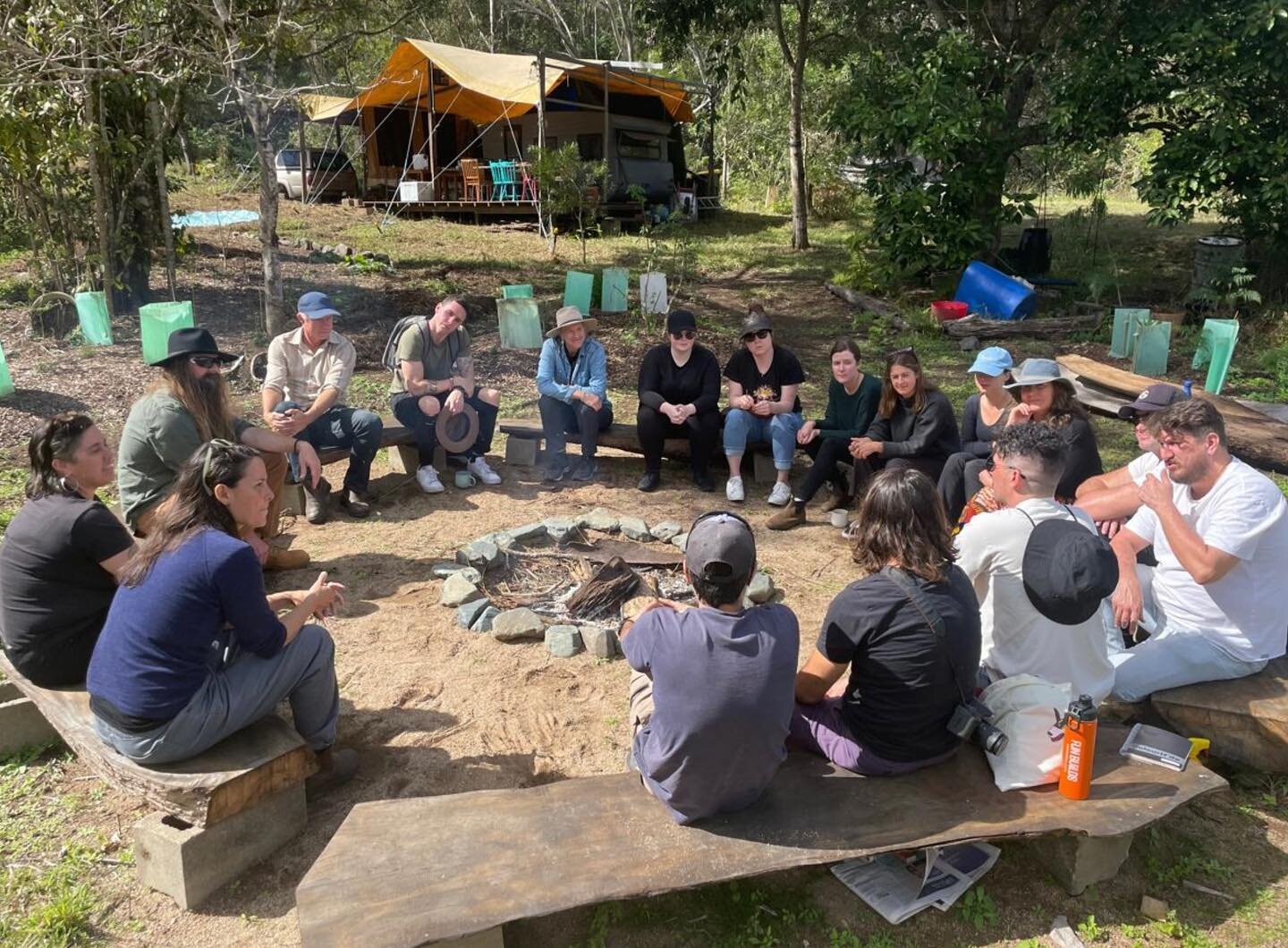 Last week we hosted a really great crew of landscape architects from @urbis_au out on the block, coming together to share, talk and listen about ways of being, understanding, caring for, and connecting and designing with Country. From the very start 