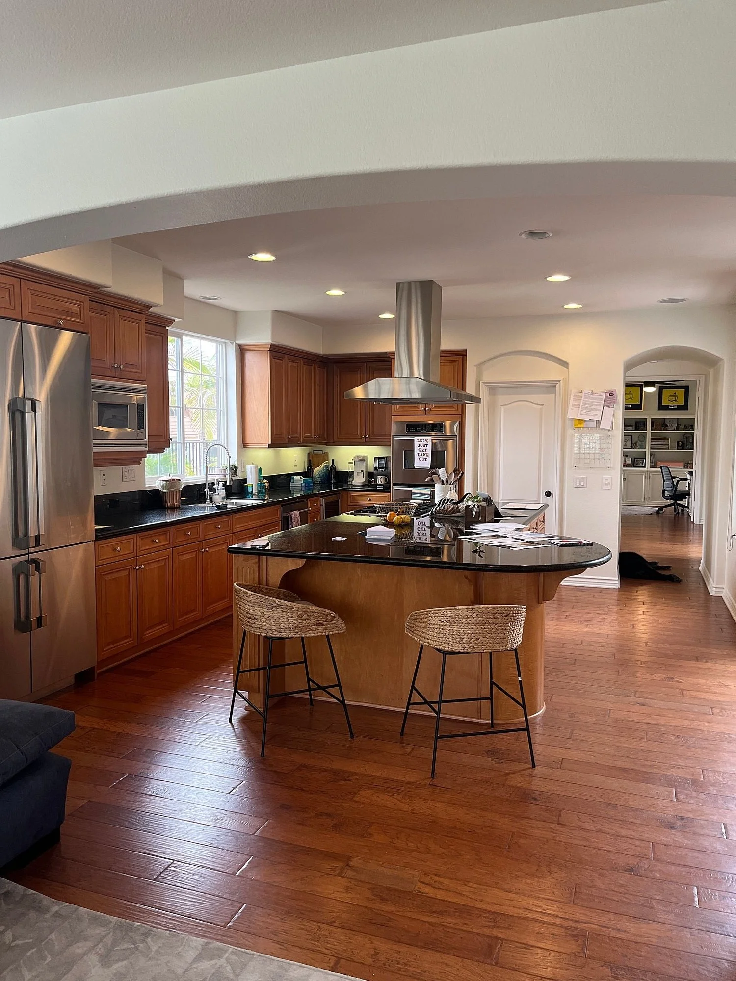  Dark wood cabinets and kitchen before renovation 