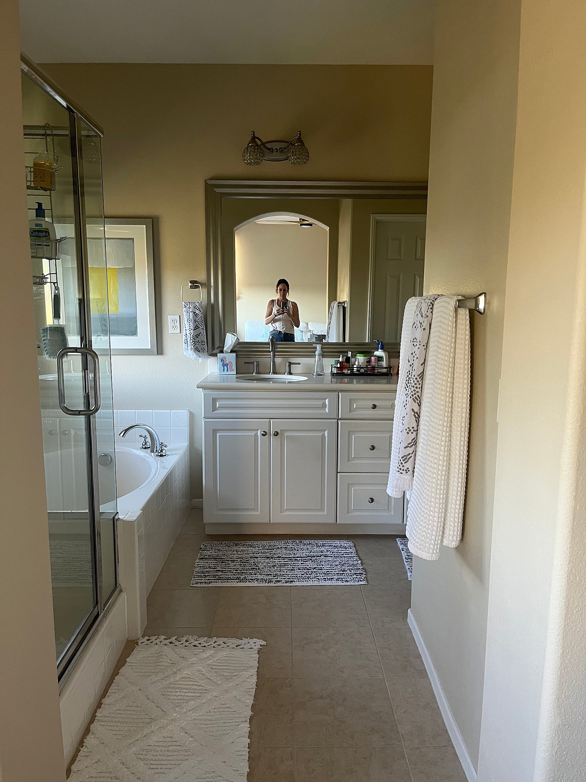  outdated Bathroom before San Diego Interior Designer transforms the space 