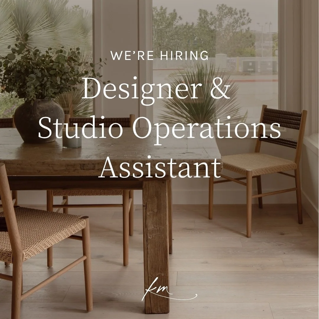 We&rsquo;re hiring! ✨

We&rsquo;re looking to add  two positions &mdash; Designer &amp; Studio Operations Assistant to join our team. 

If interested, please send us your resume &amp; portfolio to~
hello@kerimichelleinteriors.com✉️

Keri Michelle Int