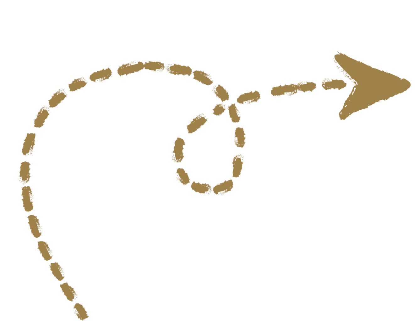 A dashed gold arrow pointing to the right