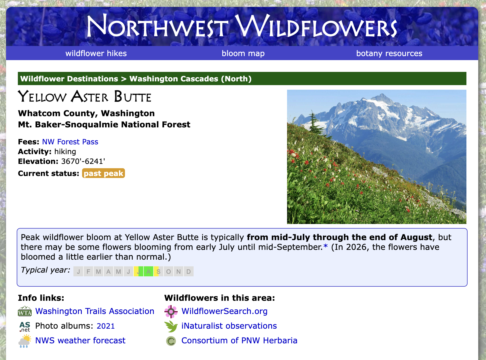 screenshot of the website nwwildflowers.com/map/