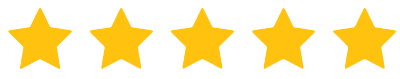 Five gold stars aligned in a row on a black background.
