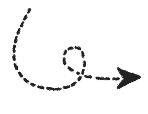 black curly dashed arrow pointing to the right