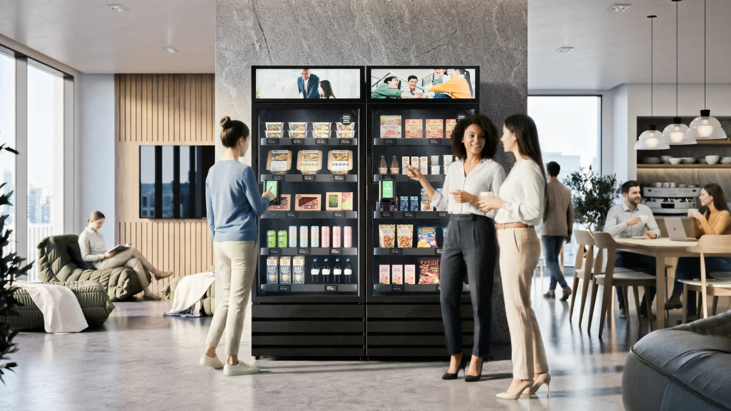 Micro market setup in an office breakroom