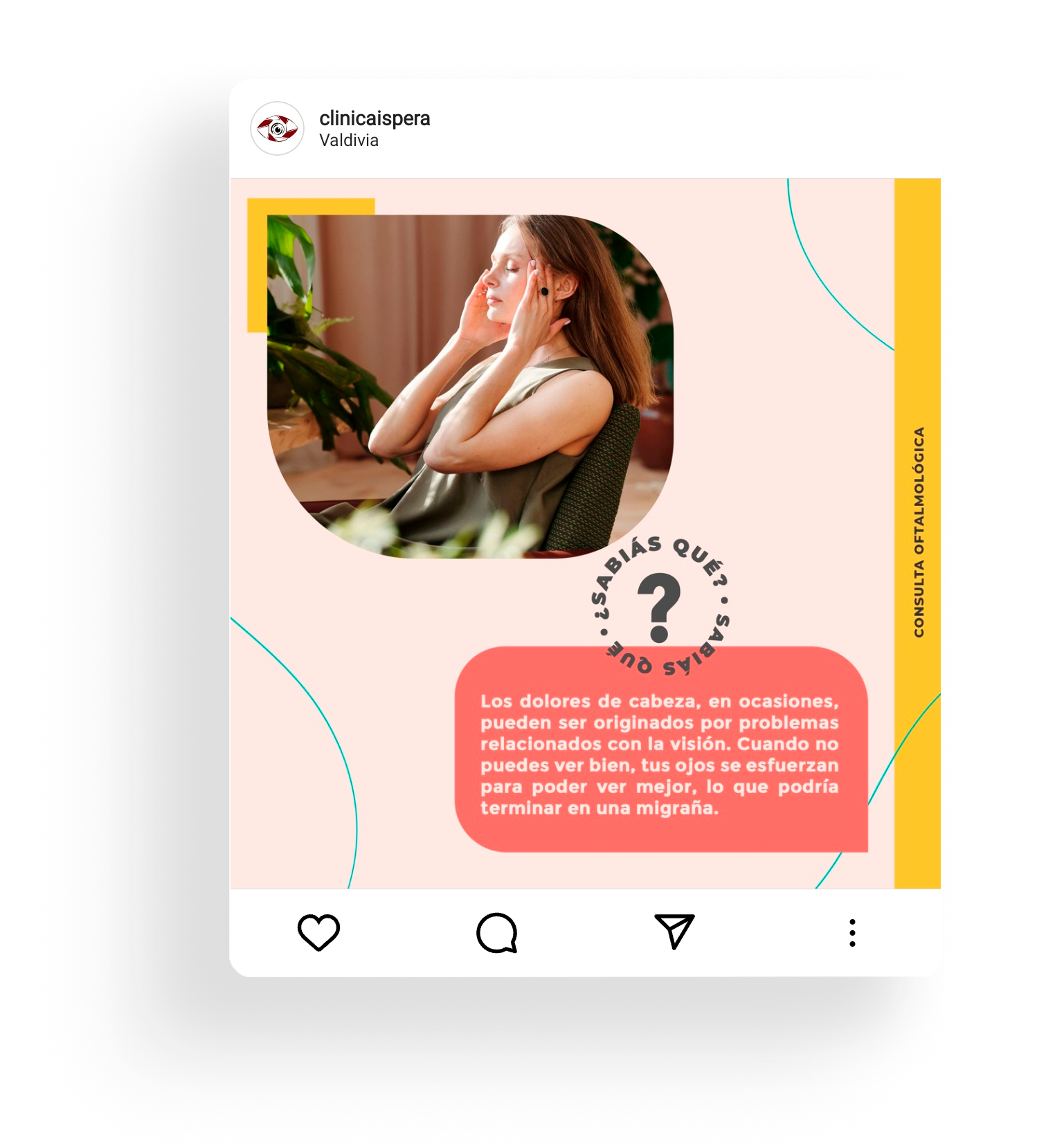 “Plan de contenido para redes sociales de Clínica Ispera – diseño de posts con tips de salud visual, datos oftalmológicos y llamados a la acción por Enma.cl”