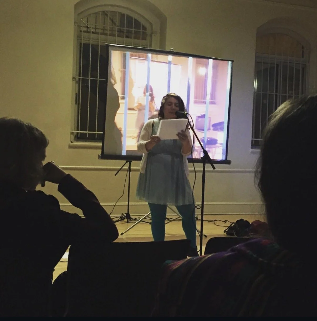 December 2015, Manhattan, NY--The Poetry Project with Poet Transmit (Victoria Keddie and Cat Tyc)