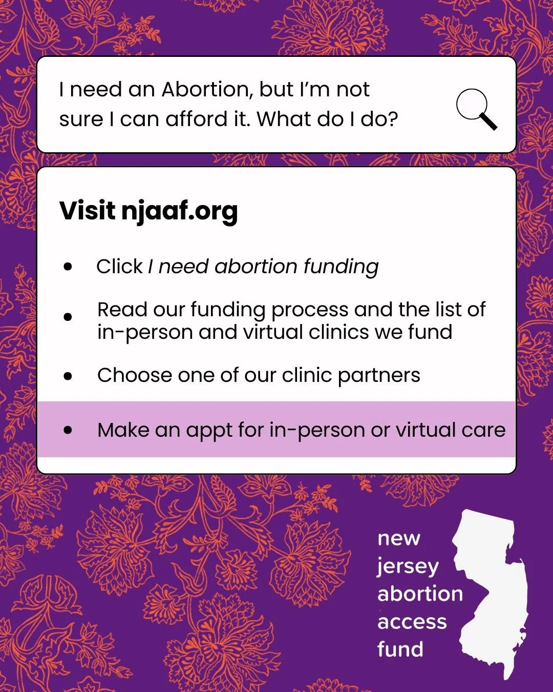 If you need an abortion, you are not alone. 💛
We&rsquo;re here to help make sure cost is not a barrier to care. 
No judgment&mdash;just support, community, and real resources.

If you or someone you know needs assistance but isn't sure where to star