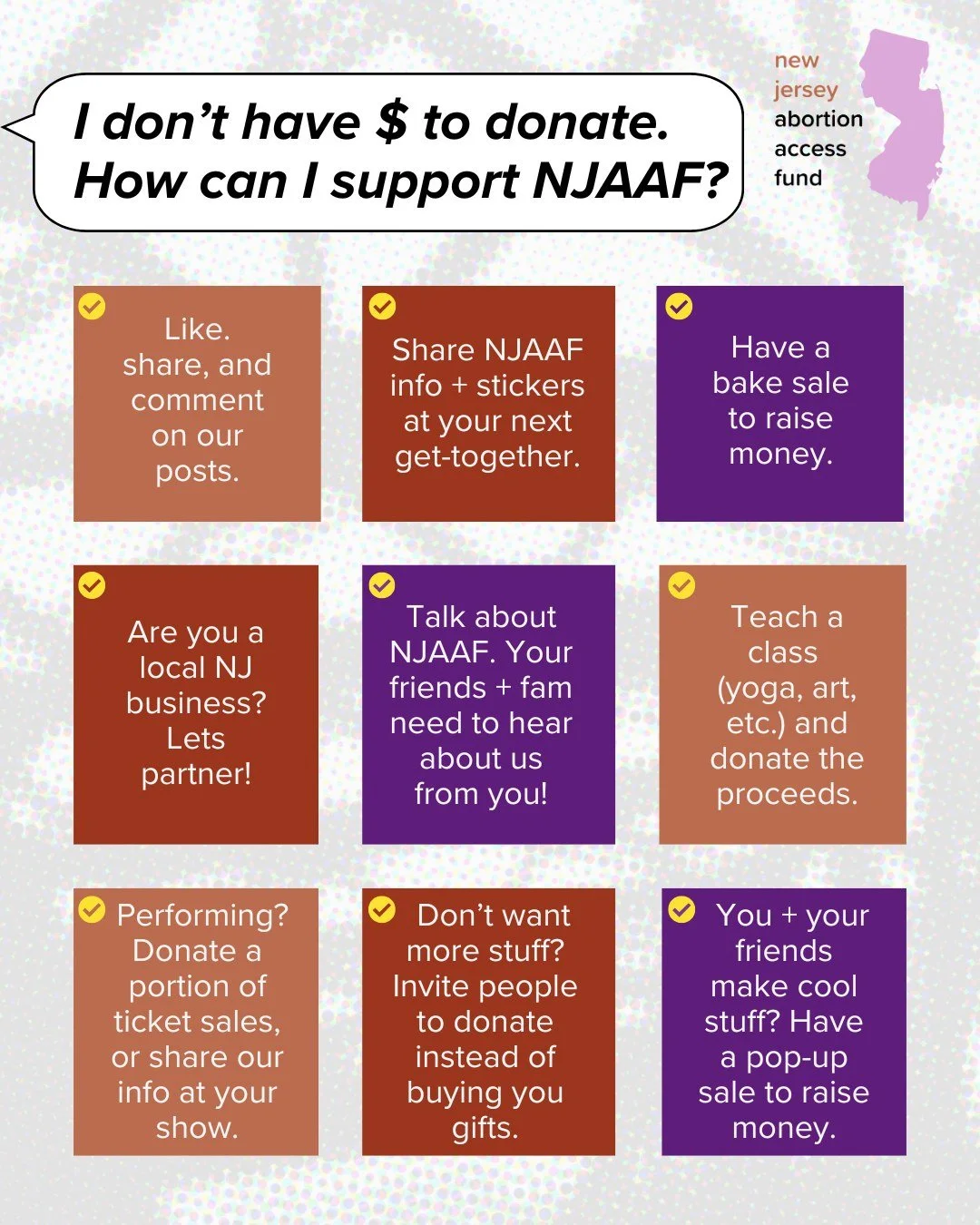 💛 There are so many creative ways to support abortion access and your local abortion fund. From selling art, hosting bake sales, or teaching a workshop, to spreading awareness with stickers, zines, or social media campaigns&mdash;you can make a real