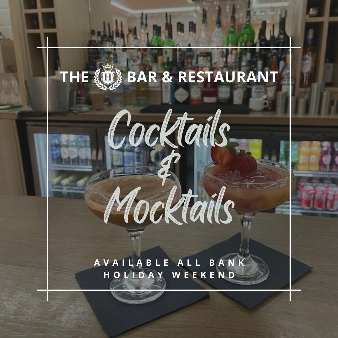 🍹🍴 Come and join The H Bar and Restaurant this bank holiday weekend!! 🍸🥃
🌟 Fabulous cocktails &amp; mocktails
🌟 Stone baked pizzas
🌟 Beers on draft
🌟 Outside seating available 
Serving food from 12pm- 8pm this weekend.
Bank Holiday Monday 12p