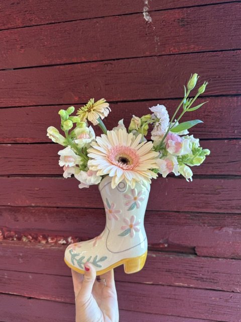 Cowgirl Boot Vase