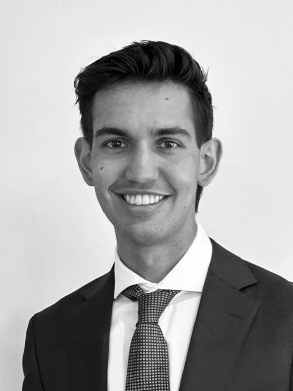Greyscale portrait photo of Zachary Johnson