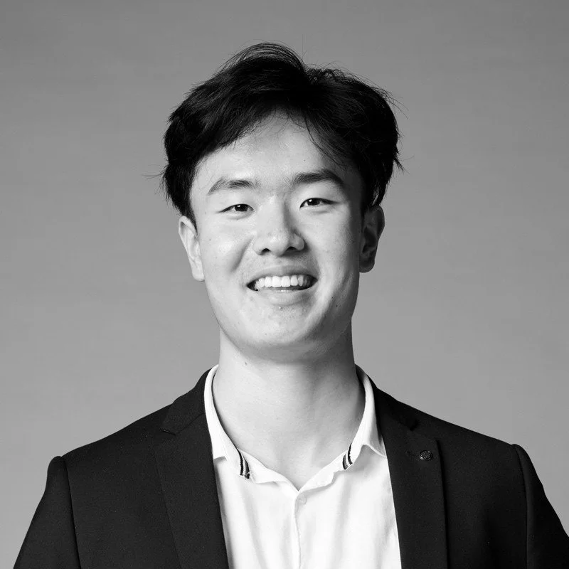 Greyscale portrait photo of Kerwin Ma