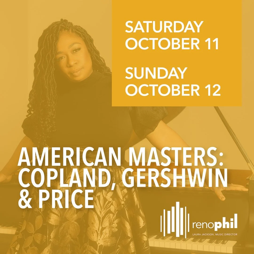 Join us next weekend as we welcome the *incomparable*, GRAMMY Award-winning pianist @michelleacann to Reno for our Season 57 Classix opener. We'll be back home at the  @pioneercenter downtown, with an absolutely stellar program including Copland's Ap