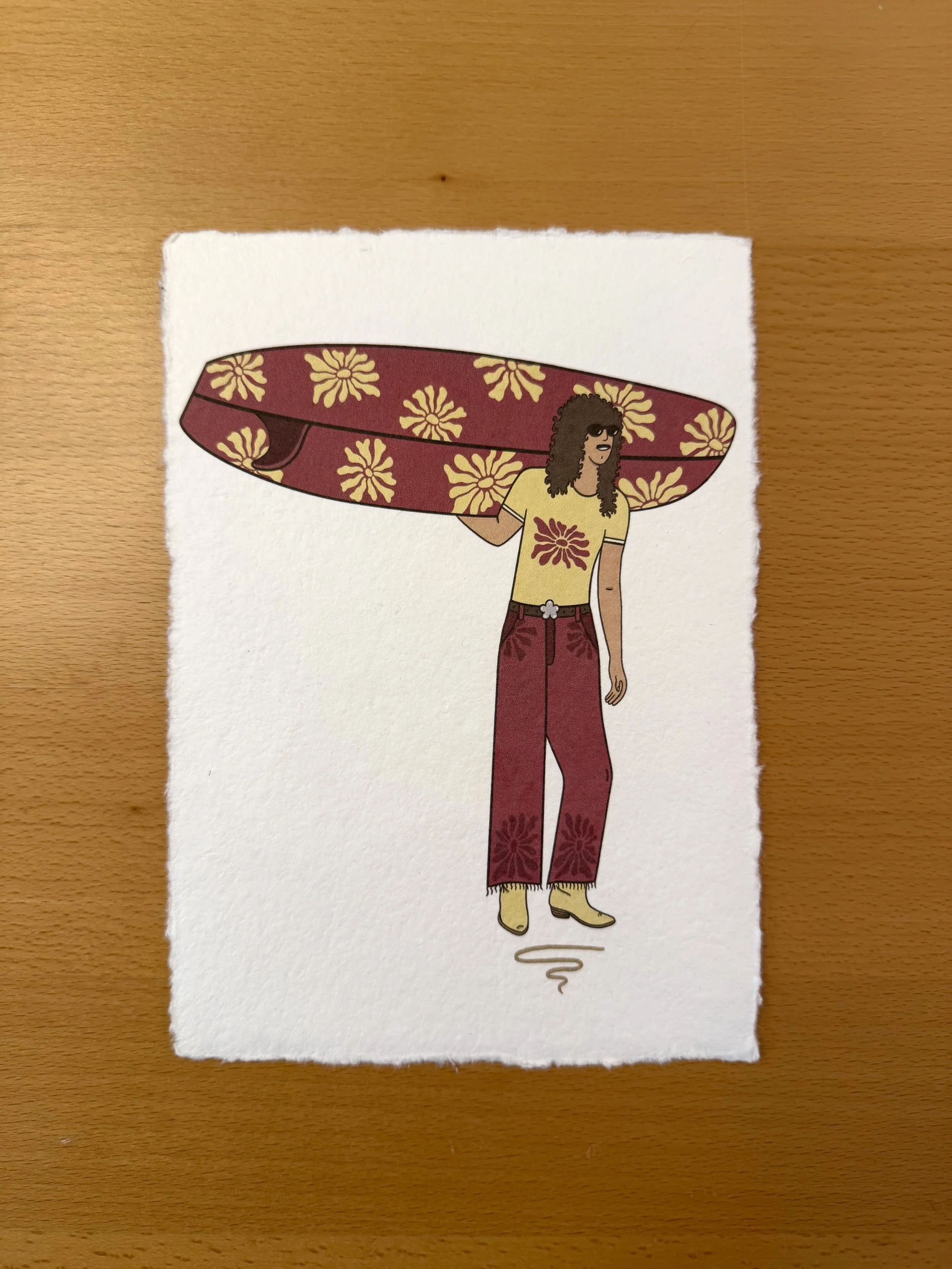 Groovy Flower Surfer Boy