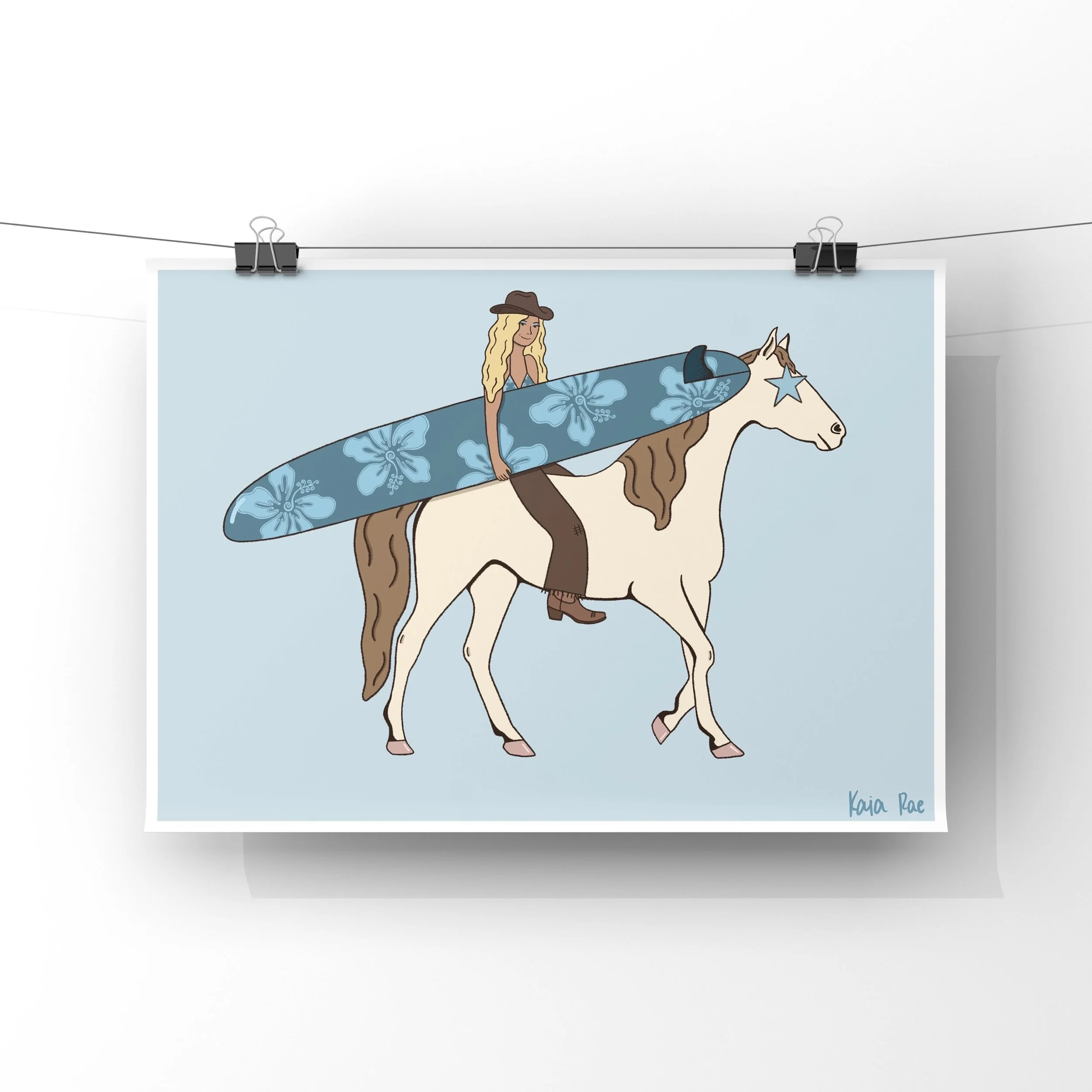 Blue Floral Surf Cowgirl