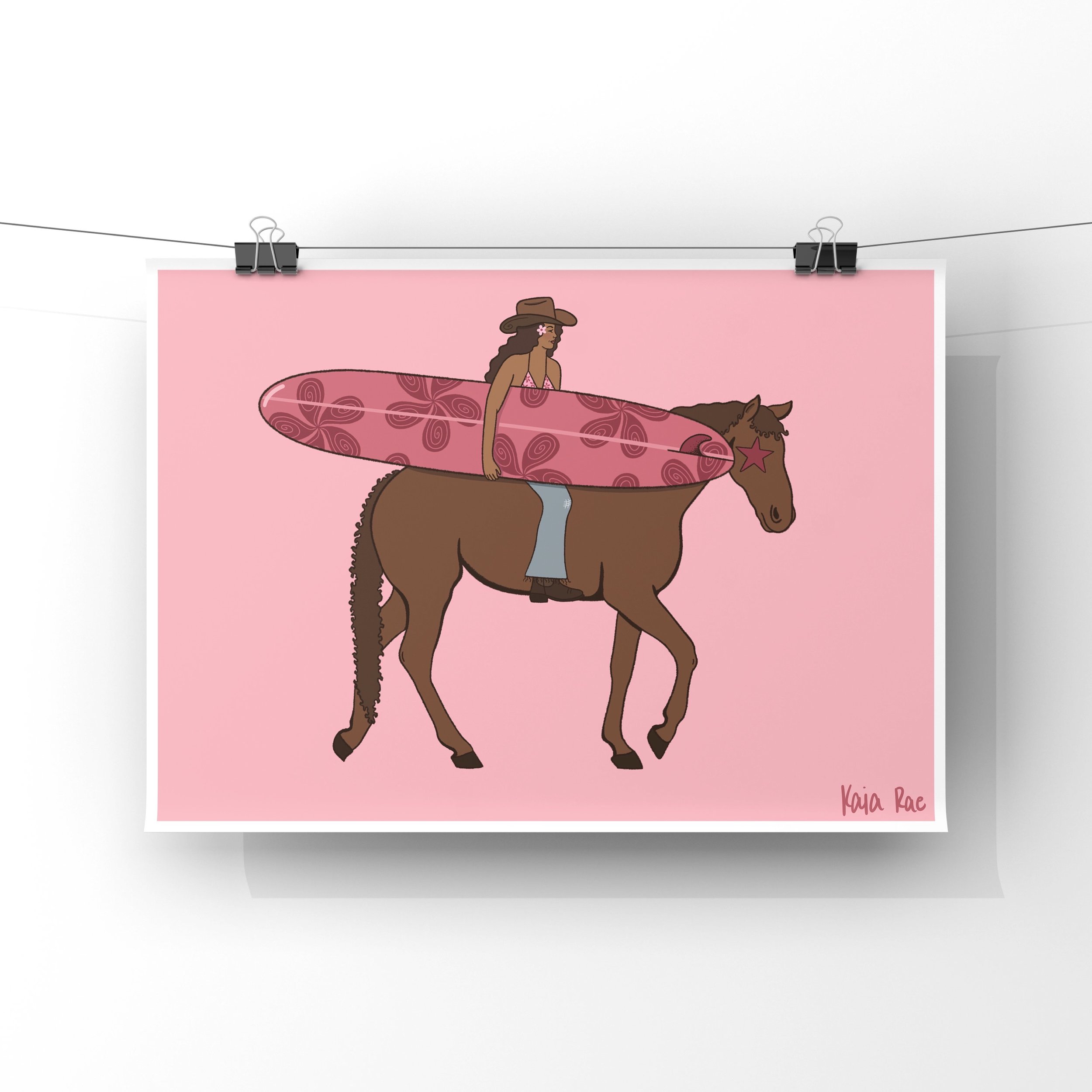 Pink Floral Surf Cowgirl