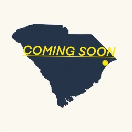 South Carolina map highlighting Myrtle Beach with “Coming Soon” label