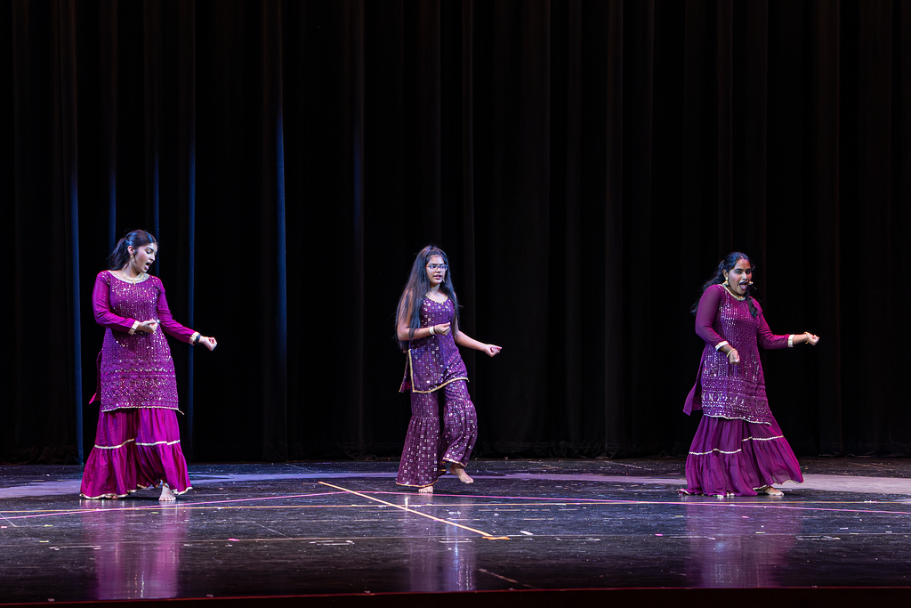 Pre-teen dance class presenting a polished Bollywood performance at Spring Recital event