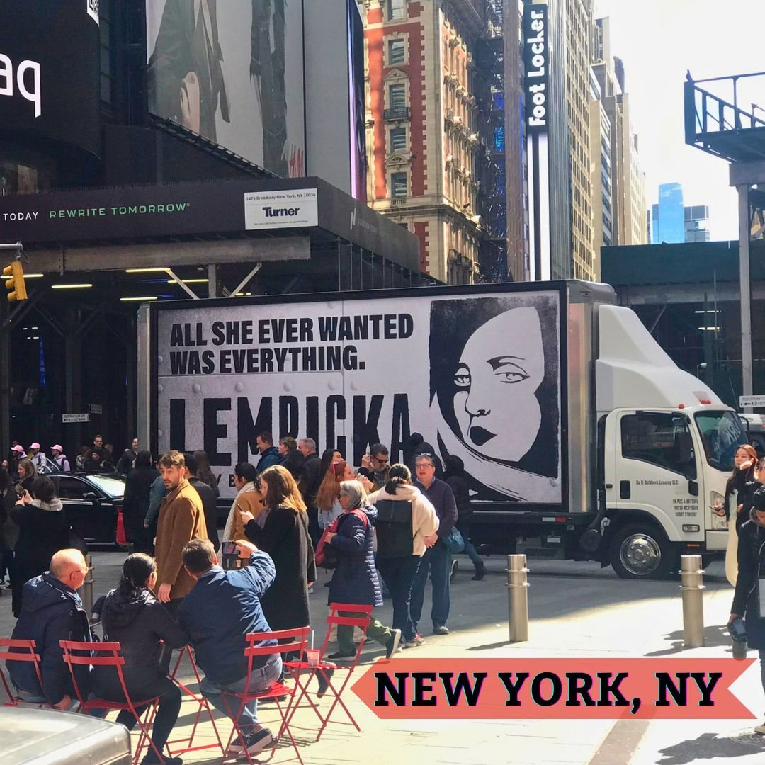 New on Broadway in NYC @lempickamusical - now playing 🎭 
.
.
.
#broadway #newyork #musical #broadwaymusical #doitoutdoorsmedia #mobilebillboards #ooh #oohmedia #oohadvertising #oohads #advertising