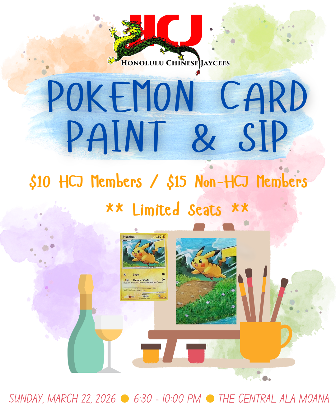 Poké Card Paint and Sip