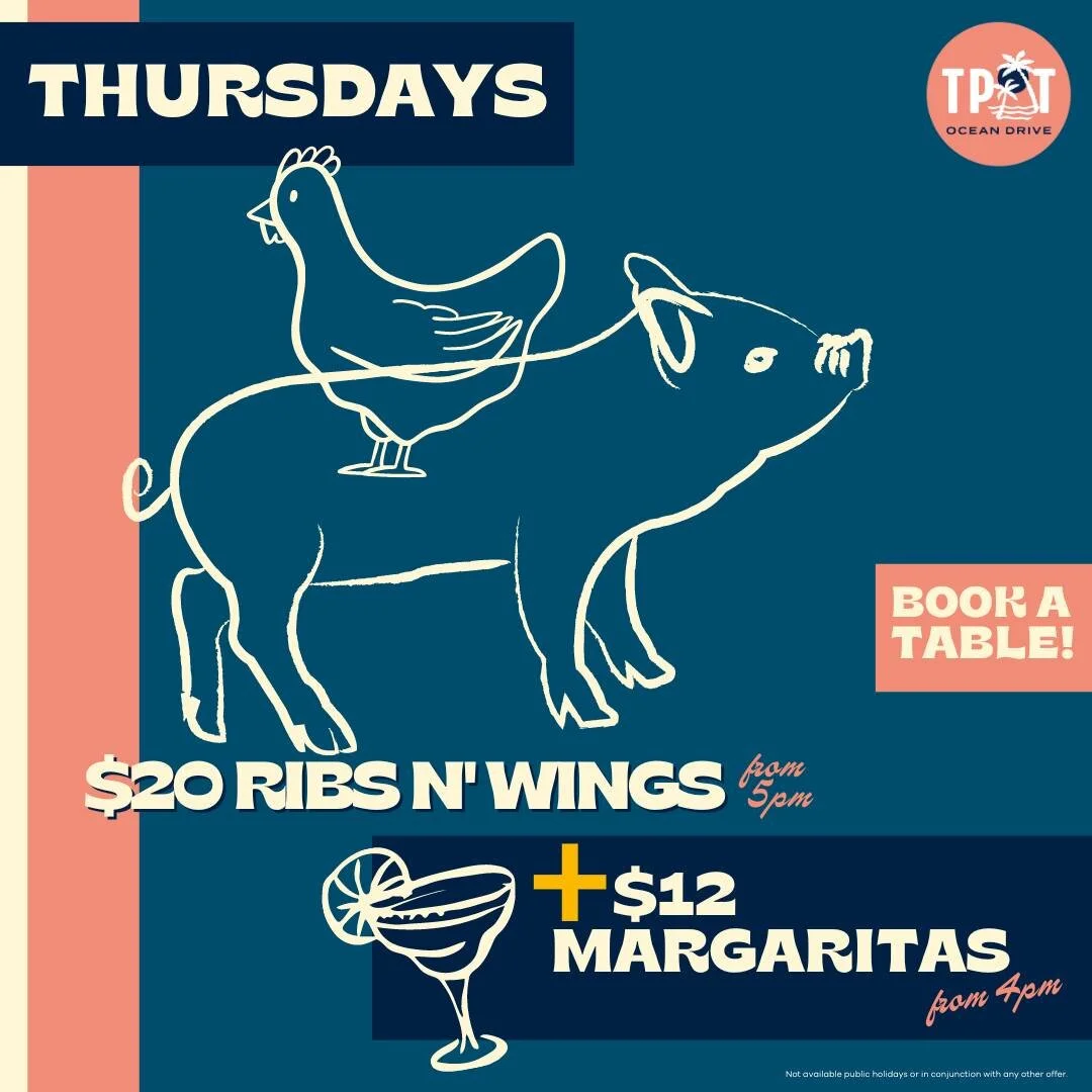 Thursday nights are all about the $20 Ribs n' Wings from 5pm and $12 Frozen Margaritas from 4pm! Sounds marga-licious doesn't it? See you at TPT. Make a Booking: link in bio or call to book 02 6582 3939
 #tackingpointtavern #tackingpointtavern #ribni