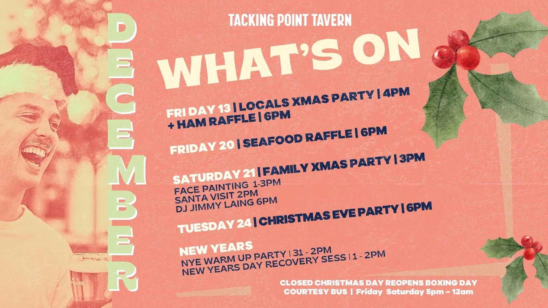 December What's On — Tacking Point Tavern