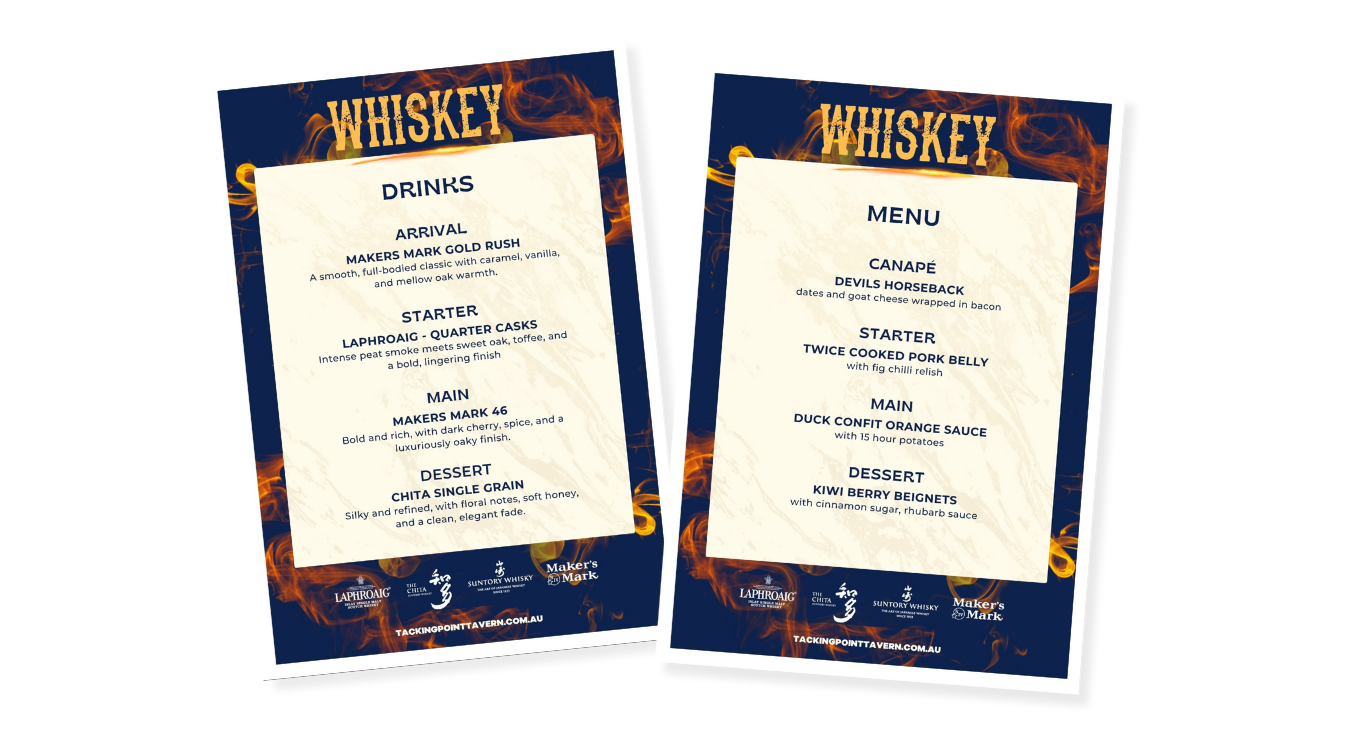 WHISKEY - A JOURNEY — Tacking Point Tavern