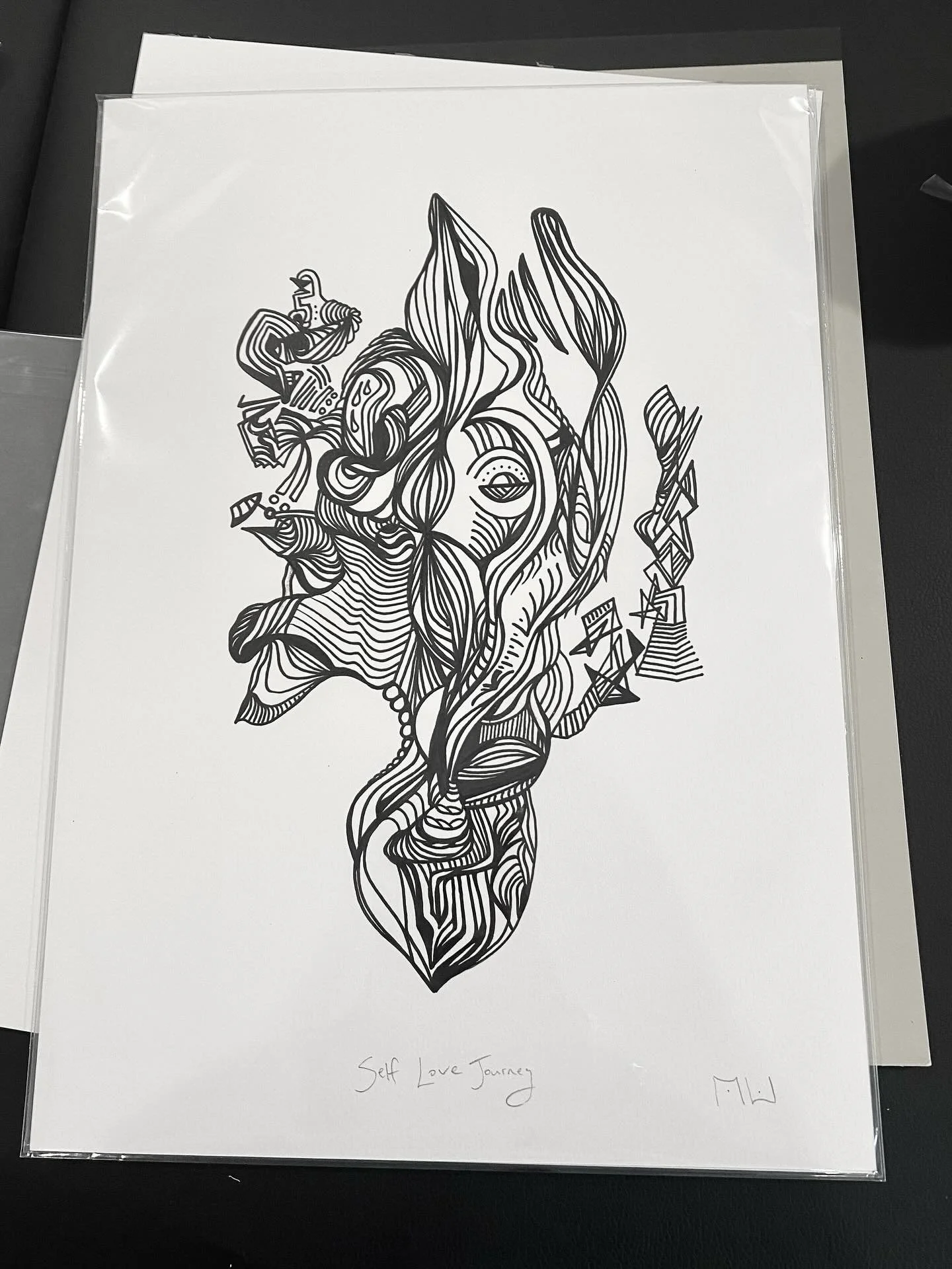 Self Love Journey | Available to purchase. Free-flow channeled art. You can see a behind the scenes of her unfolding on my pinned posts. First time I&rsquo;m offering one of my pieces for purchase $111 + courier (Aotearoa only). A3 medium:acrylic pai
