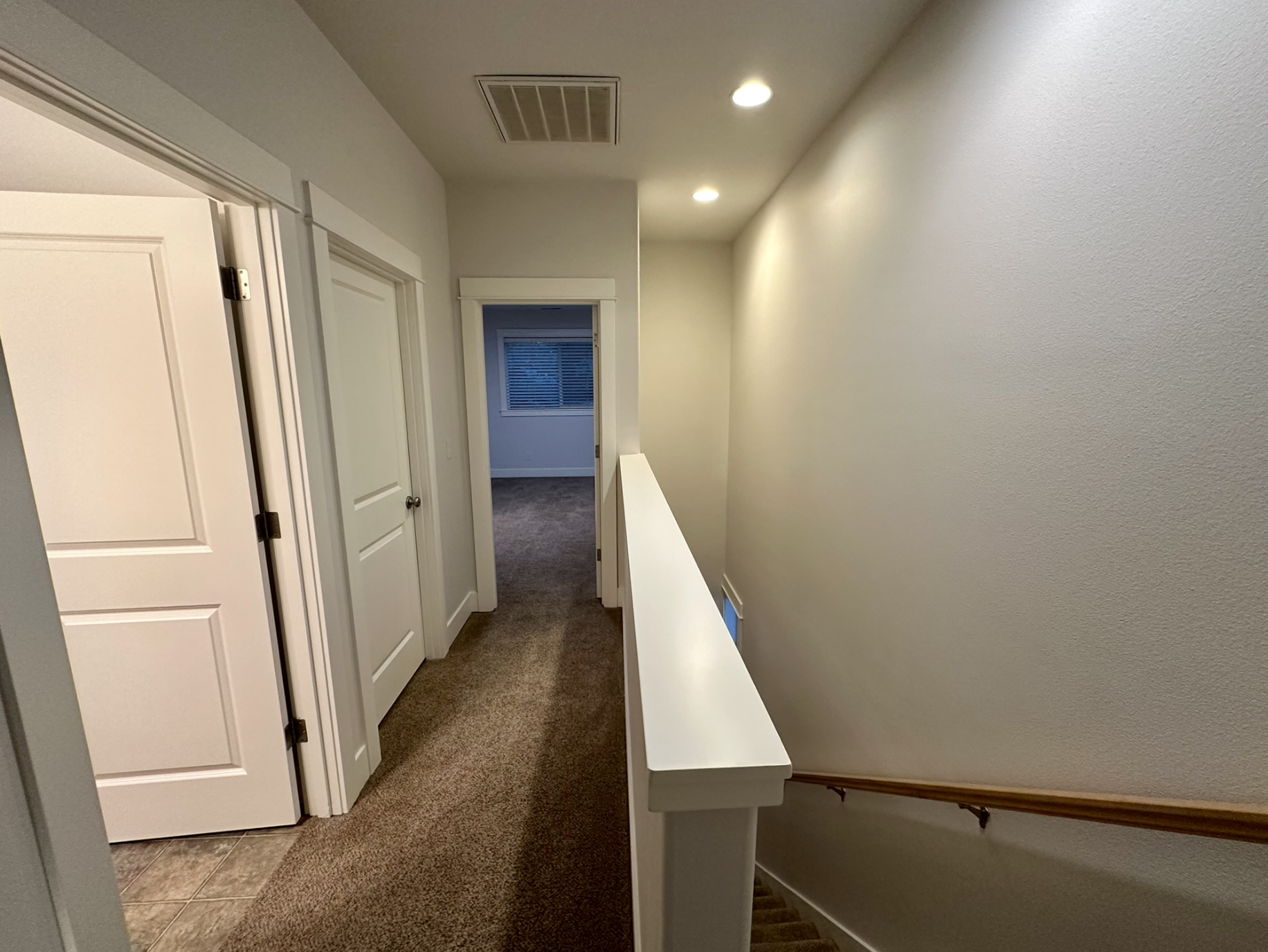 Bright hallway with clean white walls