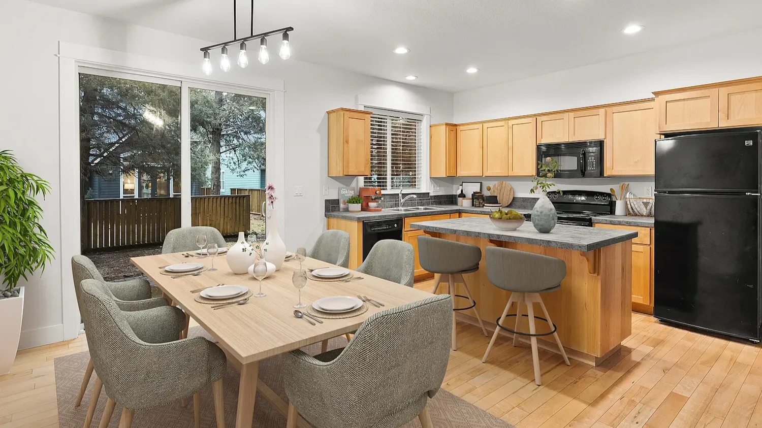 Fresh paint in kitchen and dining area