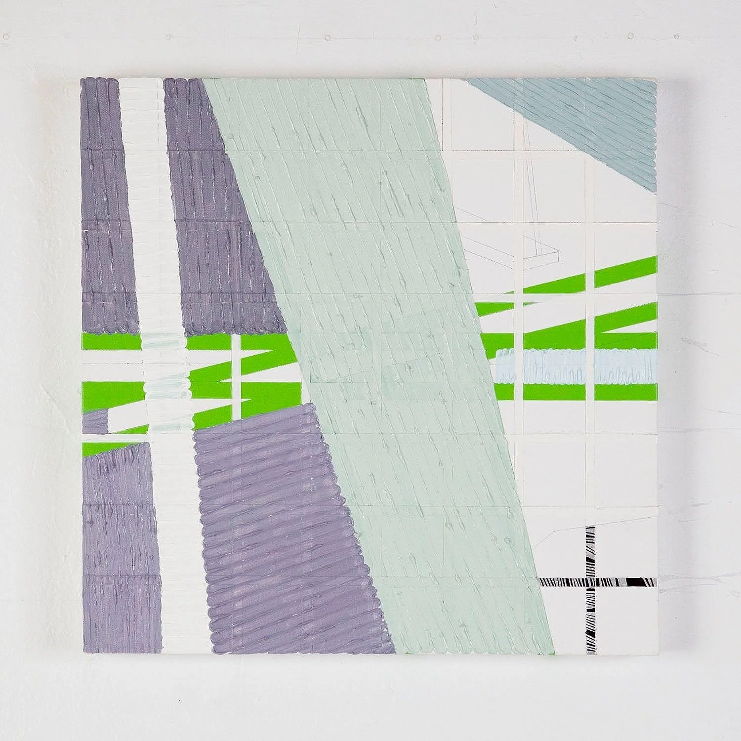 OBJECT 60 - II,
2013,
oil, tape, pencil and acrylic paint marker on canvas,
40.64 x 40.64 cm (16 x 16 in.)