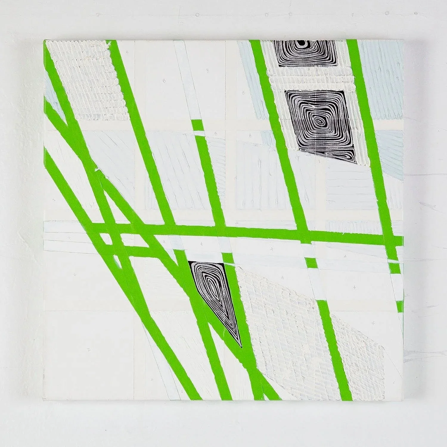 OBJECT 60 - IX,
2013,
oil, tape, pencil and acrylic paint marker on canvas,
40.64 x 40.64 cm (16 x 16 in.)