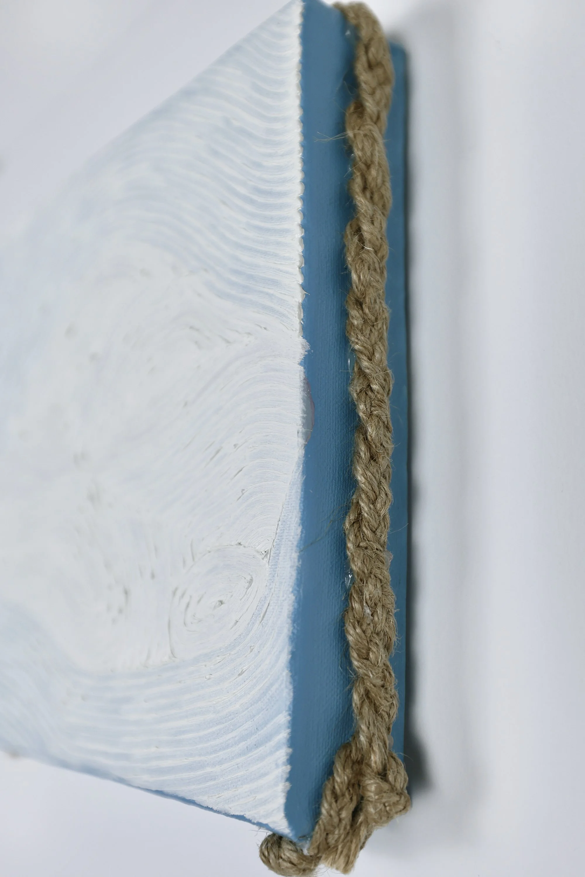Grain Buds《療癒計畫——小滿》,
No. 8106052503,
2025,
twisted rope (attached to side), oil and acrylic on canvas,
20 x 20 cm (7.87 x 7.87 in.)