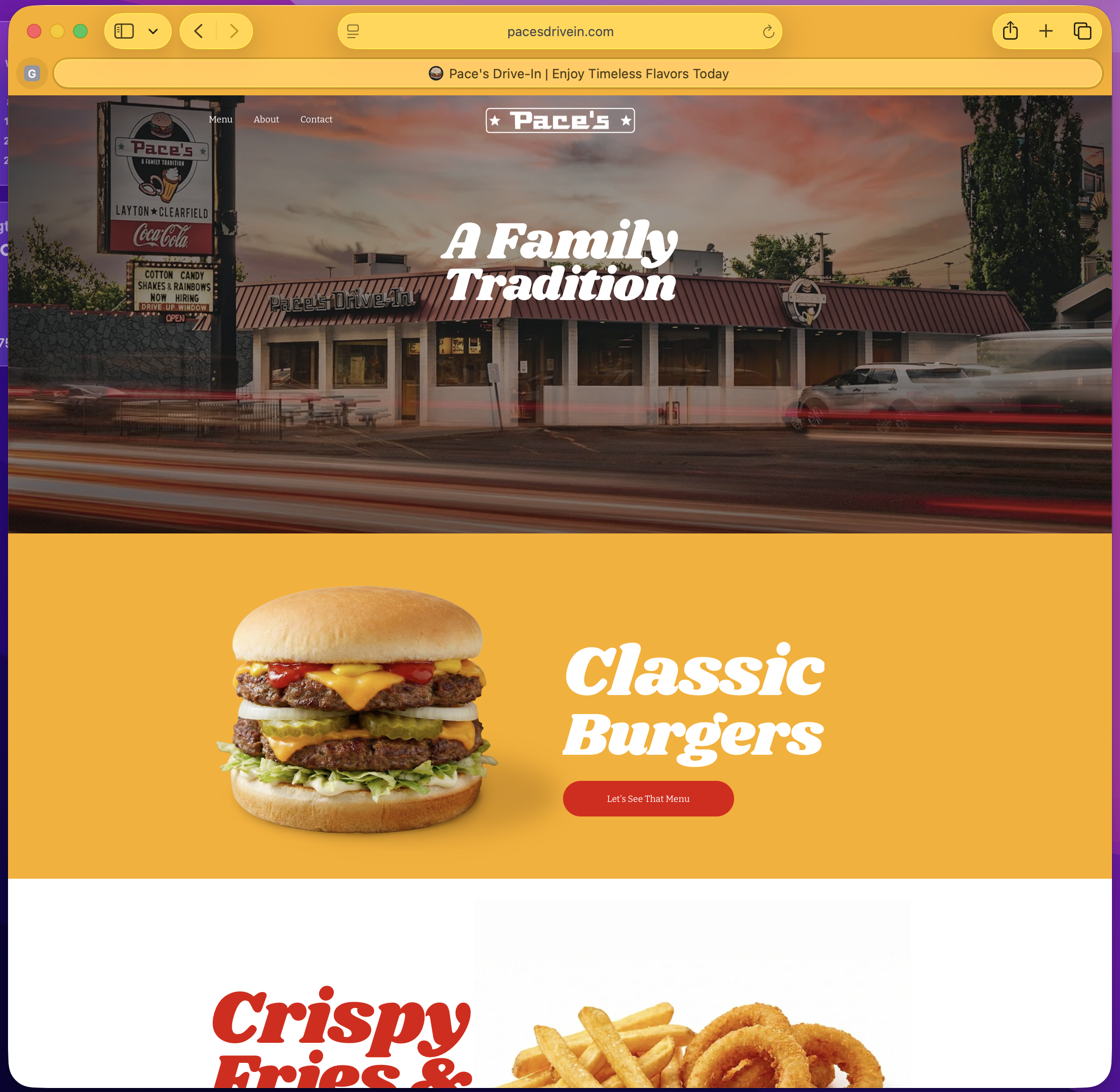 Pace's Drive In Website