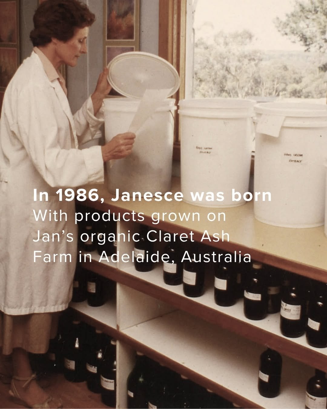 This is where it all began.

In 1986, Janesce was born. A woman with a deep belief in the power of plants, a certified organic farm in the Adelaide Hills and a certainty that skin deserved better.

Janice Smith, founder, naturopath and the heart behi