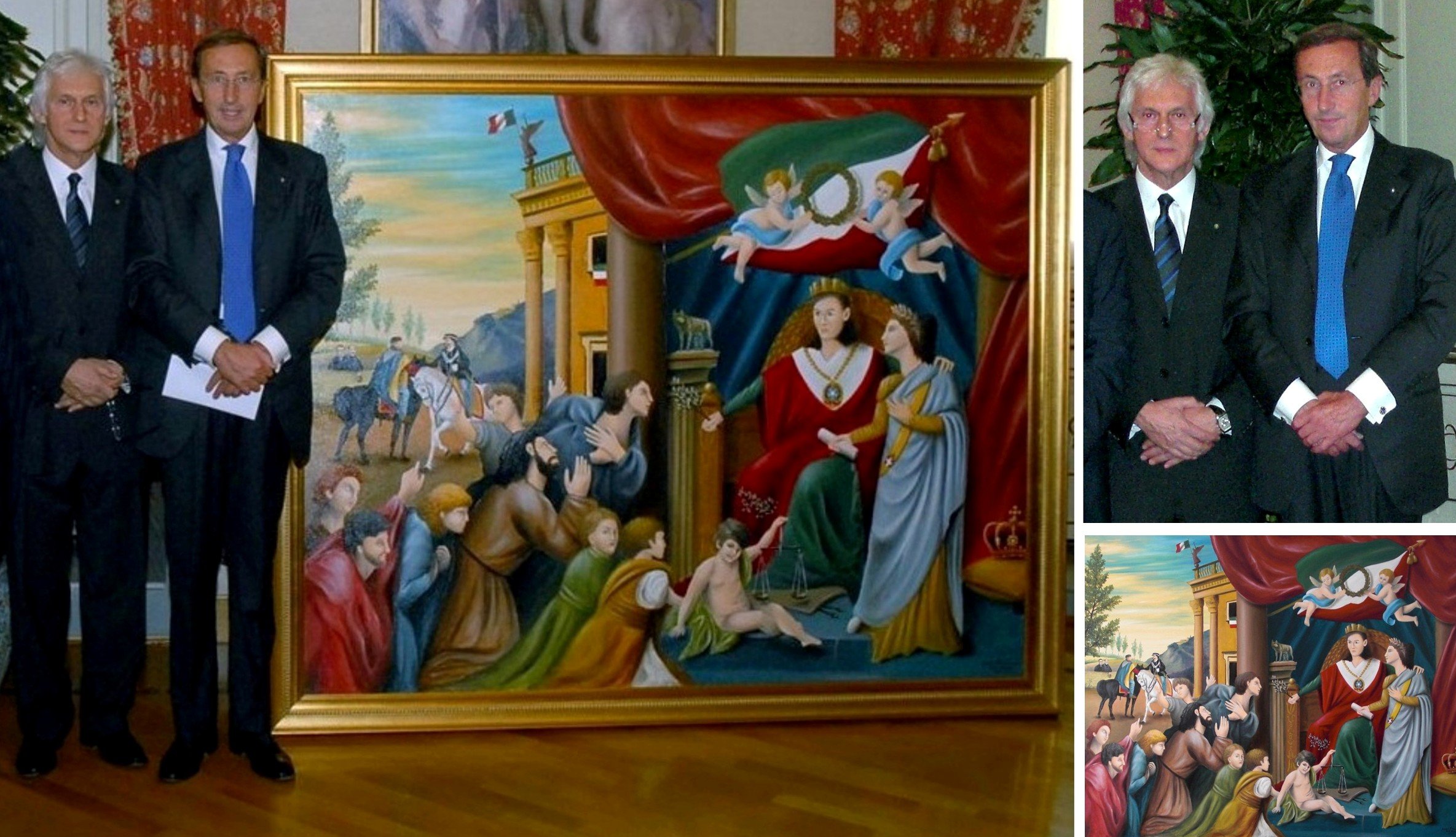 32-	17 ottobre 2011: con il Presidente della Camera dei deputati on. Gianfranco Fini, durante la Cerimonia di consegna dell’opera “Allegoria del 150° Anniversario dell’Unità d’Italia”, opera collocata a Palazzo Montecitorio