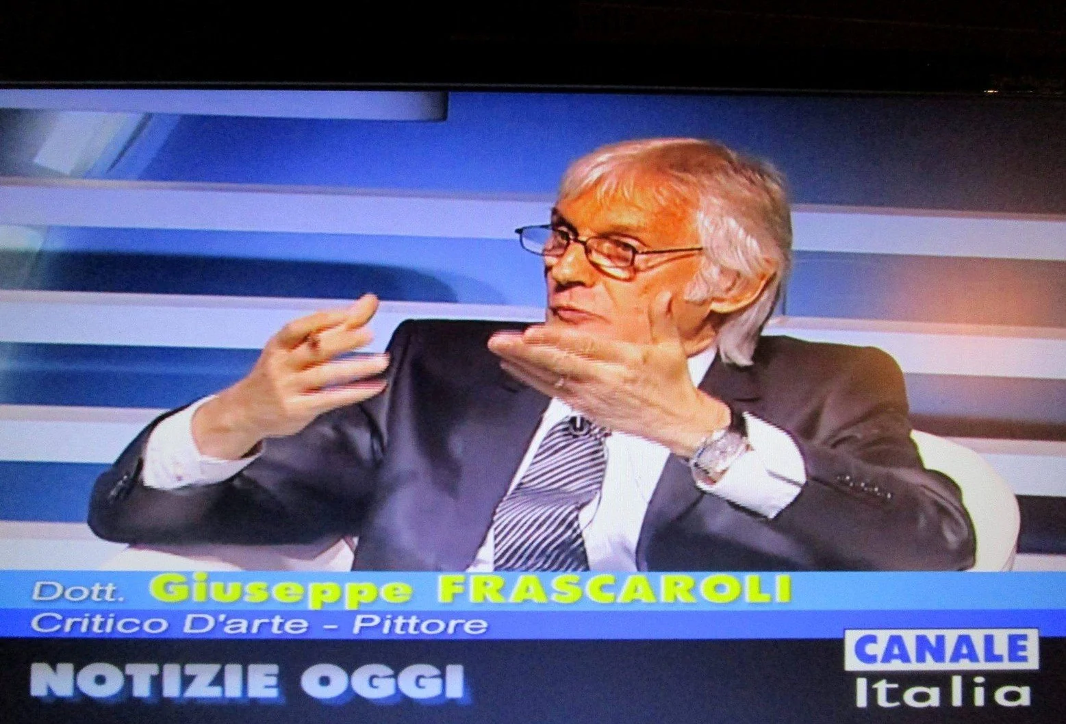 64-	Una mia intervista sul mio operato artistico alla rete televisiva “Canale Italia”